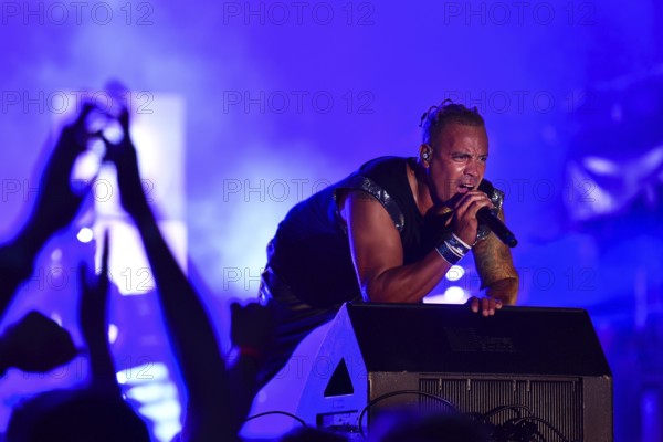 LUBIN, POLAND - JUNE 10, 2017: Concert 2 Unlimited during Cuprum Hits Festival. Vocalist Ray Slijngaard