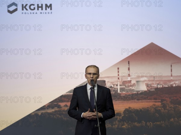 GLOGOW, POLAND - JANUARY 20, 2017: Chairman of KGHM Polska Miedz Radoslaw Domagalski-Labedzki during the official opening of the new production line in Copper Smelter Glogow