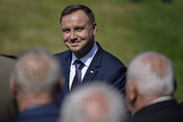 LUBIN, POLAND - AUGUST 31, 2017: Celebrations of the 35th anniversary of the Lubin Crime and the 37th anniversary of the founding of the Solidarity Trade Union. President Andrzej Duda