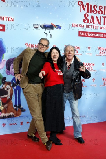 Götz Otto, Malwanne and Michael Mendl at a special screening of MISSION SANTA - AN ELF SAVES CHRISTMAS at the Kulturbrauerei in Berlin on 25.10.2025