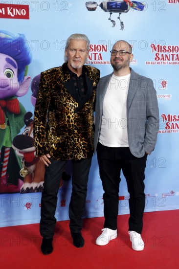 Johnny Logan and director Damjan Mitrevski at a special screening of MISSION SANTA - AN ELF SAVES CHRISTMAS at the Kulturbrauerei in Berlin on 25.10.2025