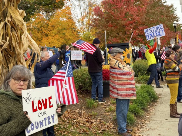 No kings protest in small town America. Saint Albans, New England, Vermont. USA