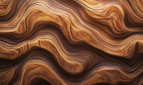 The image is a close up of a wooden surface with a wavy texture. The wood grain is visible and the surface appears to be made of wood AI generated