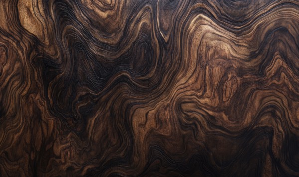 Dark swirling wood grain pattern with a natural texture AI generated