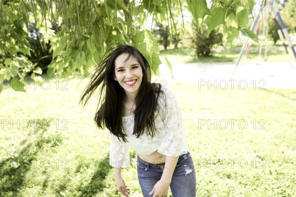 Zestful moment in park