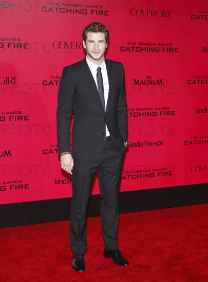 Liam Hemsworth at the Los Angeles premiere of 'The Hunger Games: Catching Fire' held at the Nokia Theatre L.A. Live in Los Angeles, USA on November 18, 2013, Los Angeles, CA, USA, Los Angeles, California, USA