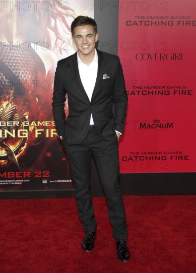 Jesse McCartney at the Los Angeles premiere of 'The Hunger Games: Catching Fire' held at the Nokia Theatre L.A. Live in Los Angeles, USA on November 18, 2013, Los Angeles, CA, USA, Los Angeles, California, USA