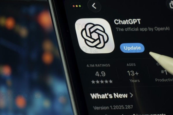 Dhaka, Bangladesh- 24 Oct 2025: A iPad screen displaying the ChatGPT app on App store