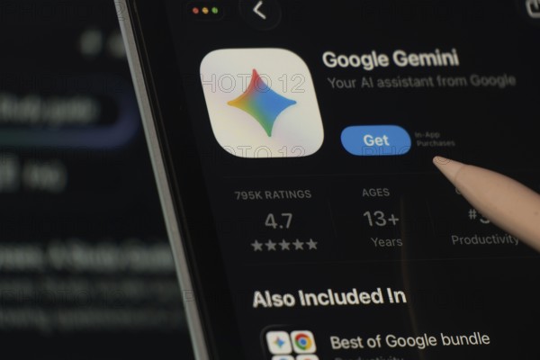 Dhaka, Bangladesh- 24 Oct 2025: A iPad screen displaying the Google Gemini app on App store