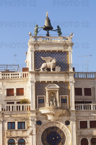 Clock tower on on San Marco square, Venice, Italy