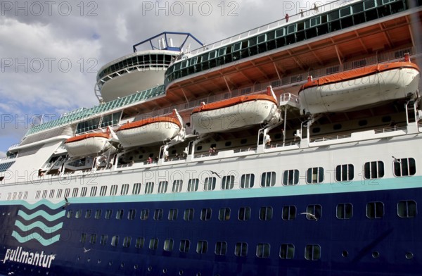 Lifeboats on passenger ship, Stockholm, Sweden