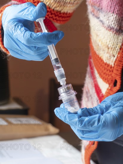 Istambul, Turkey October 21st 2025 Nurse preparing Novartis Sandostatin anti growth hormone injection medication for patient treatment