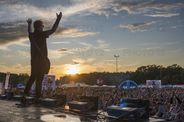 WROCLAW, POLAND - AUGUST 1, 2025: Music Festival Meskie Granie (Men's Playing). On the stage Tomasz Organek vocal and guitar
