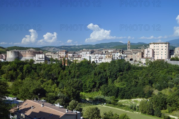Rocca of Sassocorvaro, city view, Sassocorvaro, Sassocorvaro Auditore, Pesaro and Urbino, Marche, Italy