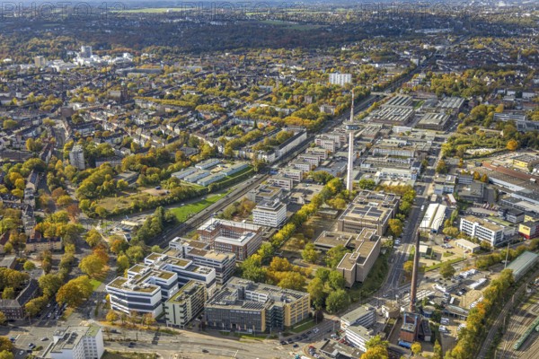 Aerial view, Deutsche Telekom IT GmbH with telecommunications tower radio mast, Gewerbehofstraße industrial park, Holsterhausen, Essen, Ruhr area, North Rhine-Westphalia, Germany, railway site, DE, Deutsche Bahn AG, Europe, commercial property, commercial property, commercial site, commercial use, railway tracks, industrial area, industrial location, aerial view, aerial photography, aerial photography, overview, bird's-eye view, bird's-eye view, bird's-eye view, bird's-eye view, bird's-eye view, bird's-eye view, bird's-eye view, bird's-eye view, bird's-eye view, bird's-eye view, bird's-eye view, bird's-eye view, bird's-eye view, bird's-eye view, bird's-eye view, bird's-eye view, bird's-eye view, bird's-eye view DS-eyes view, overview
