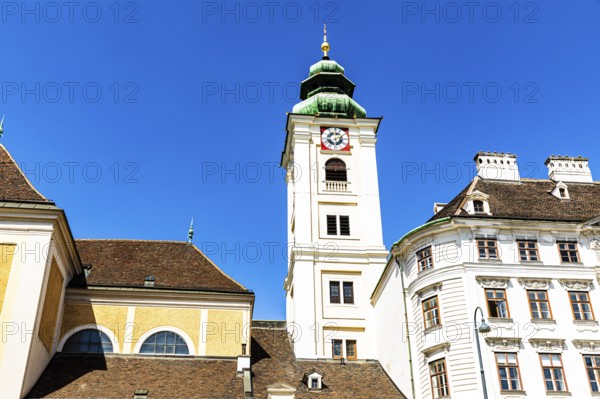 The church tower of the Schottenkirche, Vienna, Austria