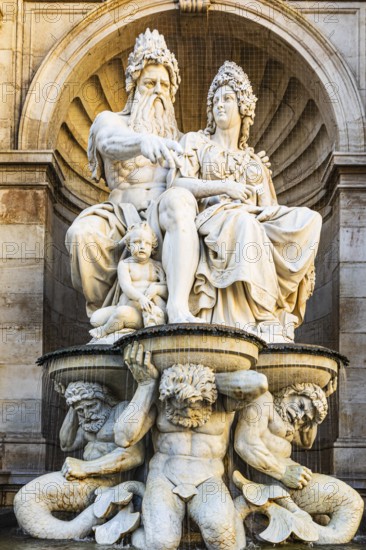The Albrechtsbrunnen, also known as Danubiusbrunnen, Augustinerbastei, Vienna Austria