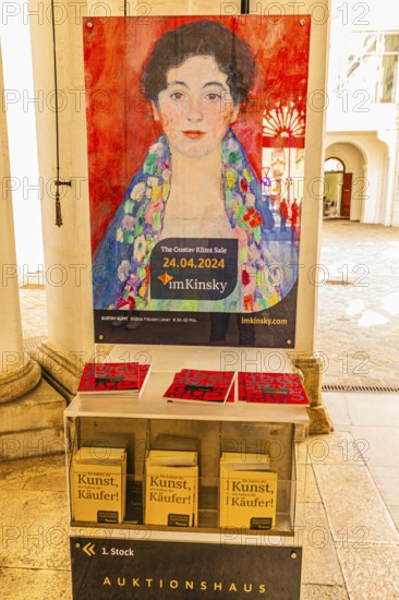 Poster by Gustav Klimt, Portrait of Miss Lieser, Kinsky Auction House, Vienna, Austria