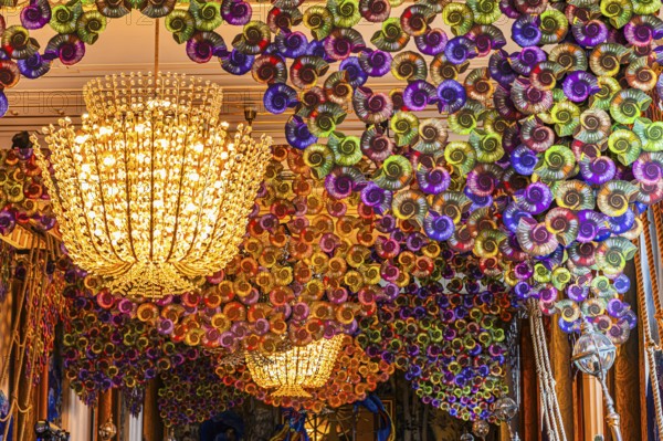 Chandeliers and shell lights at the Vienna State Opera, Vienna, Austria