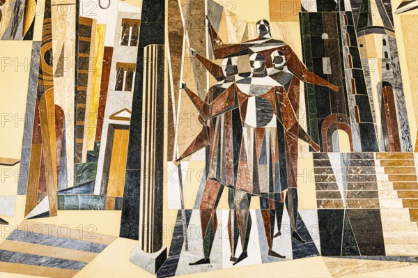 Marble mosaic on a wall, Vienna State Opera, Vienna Austria