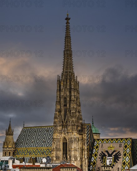 Dark clouds over St. Stephen's Cathedral, Vienna, Austria
