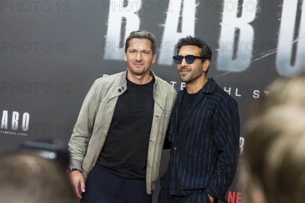 Paco-Luca Nitsche and Elyas M'Barek at the premiere of the Netflix film Babo in the Astor Film Lounge Berlin on 24.10.2025