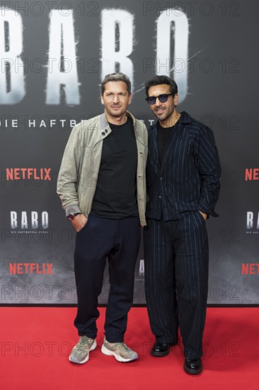 Paco-Luca Nitsche and Elyas M'Barek at the premiere of the Netflix film Babo in the Astor Film Lounge Berlin on 24.10.2025