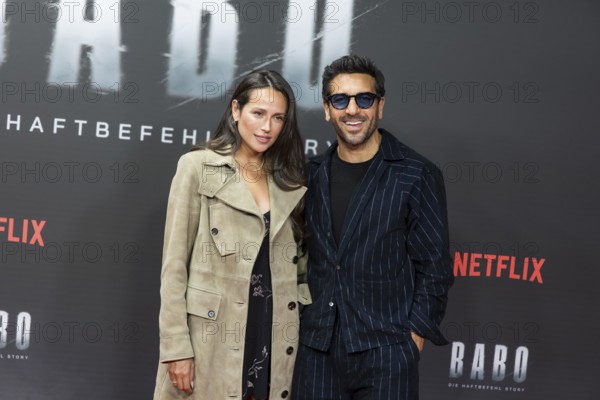 Jessica Riso and Elyas M'Barek at the premiere of the Netflix film Babo at the Astor Film Lounge Berlin on 24.10.2025