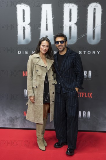 Jessica Riso and Elyas M'Barek at the premiere of the Netflix film Babo at the Astor Film Lounge Berlin on 24.10.2025