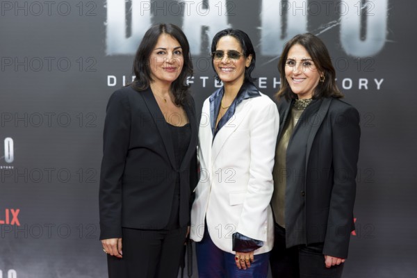 Düzen Tekkal, Tülin Tekkal and Tugba Tekkal at the premiere of the Netflix film Babo at the Astor Film Lounge Berlin on 24.10.2025