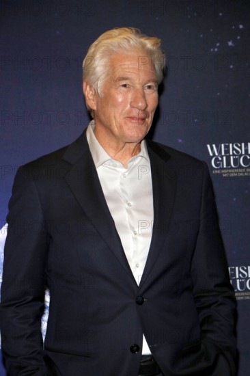Richard Gere during a photocall in front of the presentation of the documentary about the life of the Dalai Llama, WISDOM OF HAPPINESS of which he is executive producer, at the Kulturbrauerei in Berlin on 24.10.2025