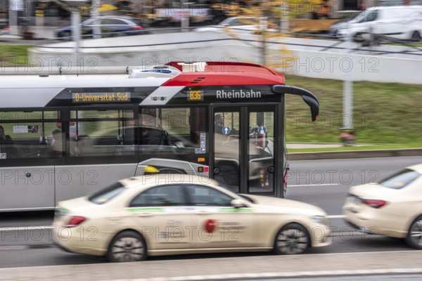 Rheinbahn bus at Düsseldorf-Bilk station, taxi stand, North Rhine-Westphalia