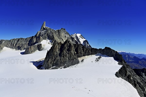 View from Pointe Helbronner mountain station to del Gigante, Chamonix-Mont-Blanc, Haute-Savoie, Italian watershed, France