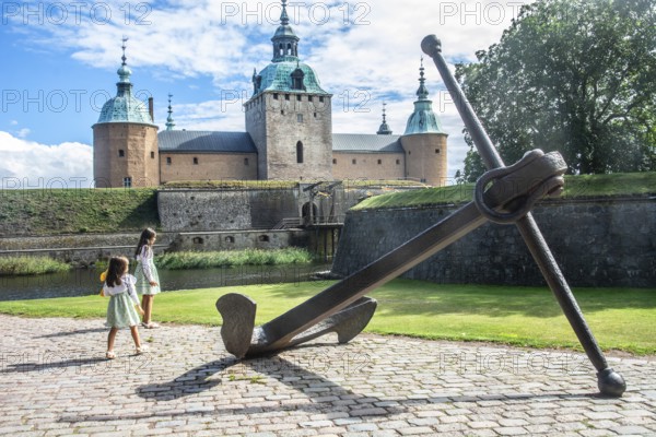 Anchor in front of the castle in Kalmar, Småland, Sweden, Scandinavia