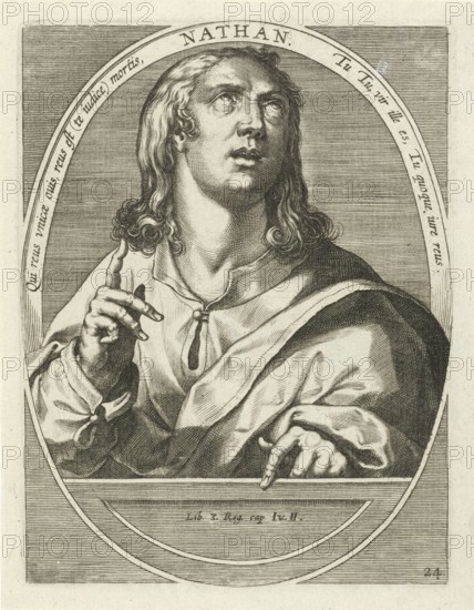 Natan, also Nathan, in Tanakh and the Hebrew Bible an early prophet of the Israelites who appeared during the reign of King David, reproduction from a 19th-century model. Authentic, file restored for optimal use, exact date of original unknown