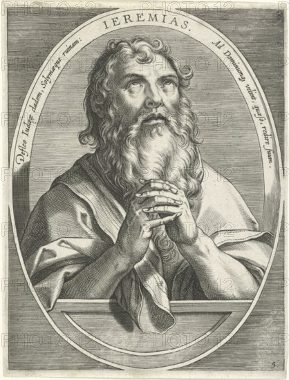 Jeremiah, Jeremiah, also Jeremias, son of Hilkiyahu, one of the great scriptural prophets of Tanach and thus of the Old Testament, reproduction from a 19th-century model. Authentic, file restored for optimal use, exact date of original unknown