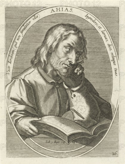 Ahijah of Shiloh, Ahias, was an early biblical prophet, reproduced from a 19th-century model. Authentic, file restored for optimal use, exact date of original unknown