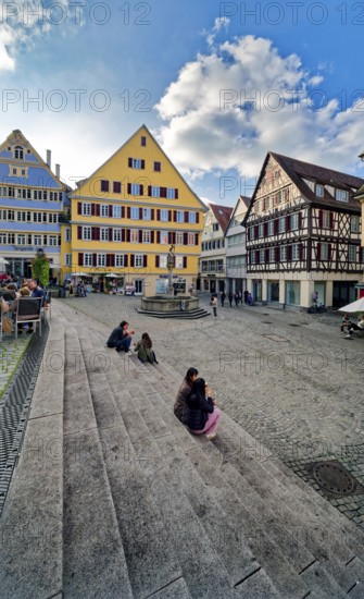 Historic houses, Holzmarkt, Tübingen, Baden-Württemberg, Germany