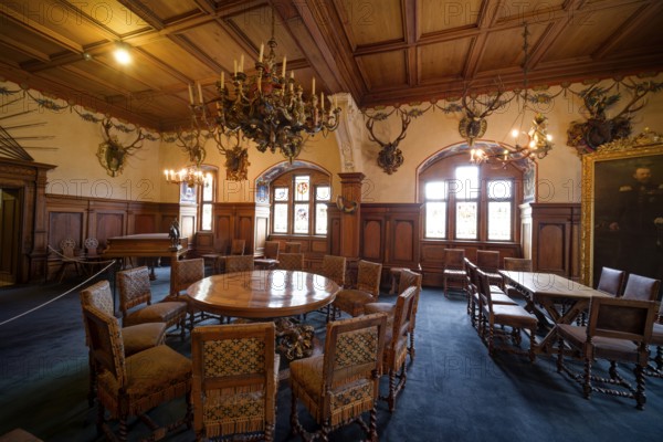 Blue Hall, Bebenhausen Castle, former Cistercian Abbey, monastery complex, interior, OT Bebenhausen, Tübingen, Baden-Württemberg, Germany