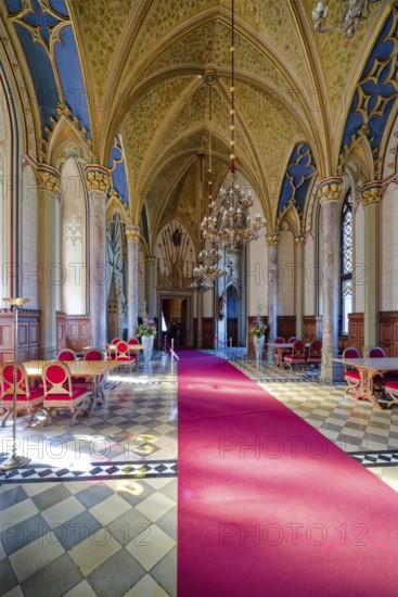 Count's Hall and Imperial Hall, Hohenzollern Castle, ancestral home of the House of Hohenzollern, interior, noble family, German emperors, Bisingen, Baden-Württemberg, Germany