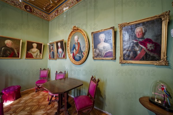 Painting collection, Hohenzollern Castle, ancestral home of the House of Hohenzollern, interior, noble family, German emperors, Bisingen, Baden-Württemberg, Germany