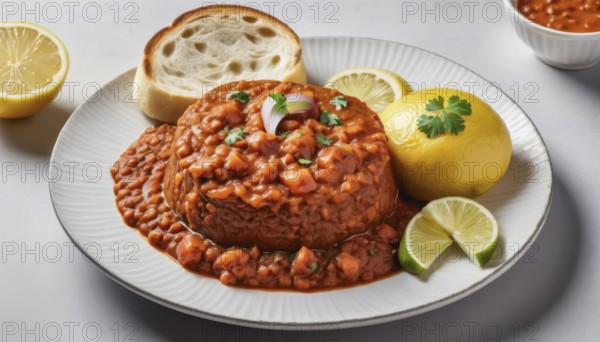 This hearty lentil stew is a flavorful and satisfying meal, perfect for a cozy dinner or lunch, AI generated