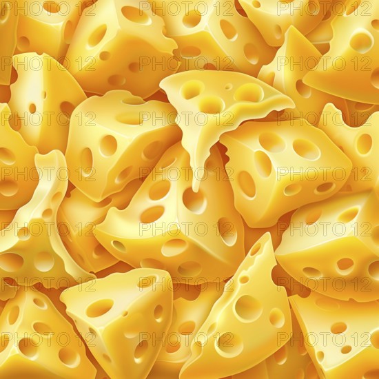 Delicious maasdam cheese, pattern, AI generated