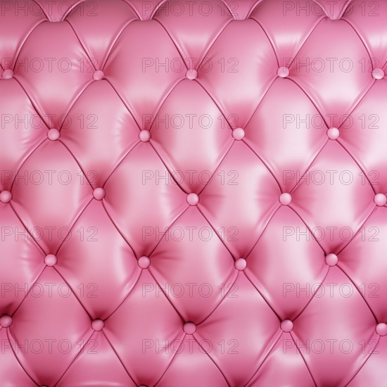 Leather upholstery of a sofa, pink color, texture background, AI generated