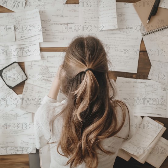 Girl preparing for a session in college, AI generated