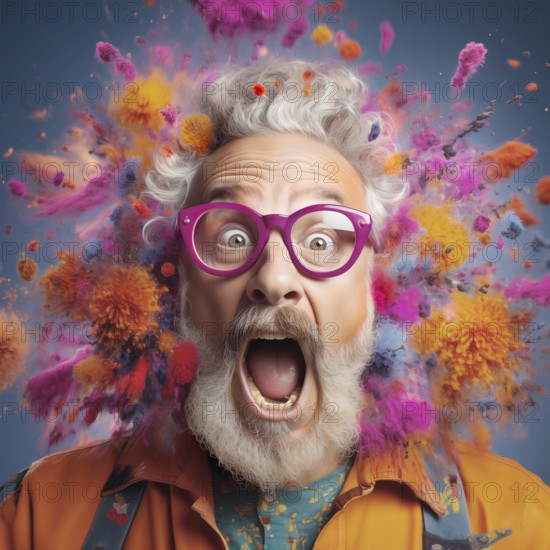 Comic actor, host of holidays in stage costume, AI generated