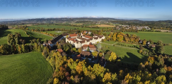 Salem Castle School and Boarding School, Salem International College, Former Imperial Abbey, Museum, Concert Site, Former Cistercian Monastery, Aerial View, Panorama, Lake Constance District, Linzgau, Baden-Württemberg, Germany