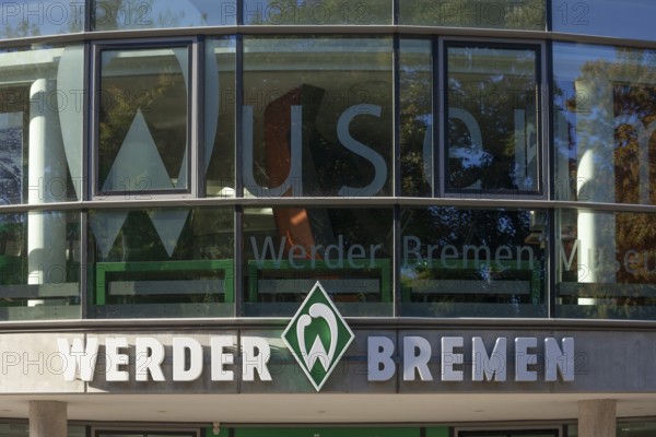 SV Werder Bremen logo at the Weserstadtion soccer stadium, Bremen