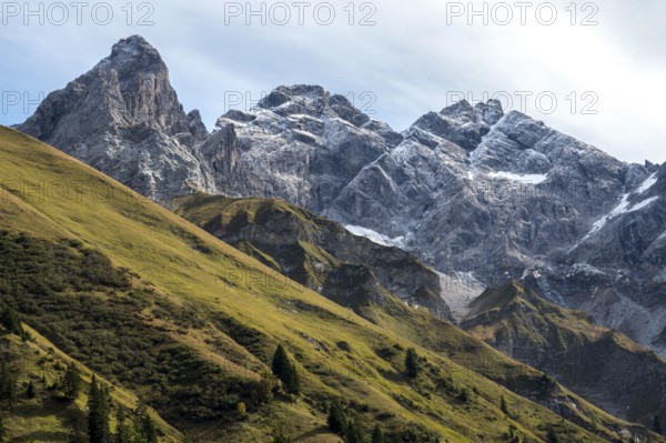 Trettachspitze, Mädelegabel und Hochfrottspizte, Allgäu Alps, Oberallgäu, Allgäu, Bavaria, Germany