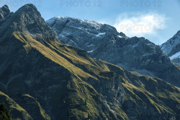 Bockkarkopf, center of Waltenberger Haus, Allgäu Alps, Oberstdorf, Oberallgäu, Allgäu, Bavaria Germany